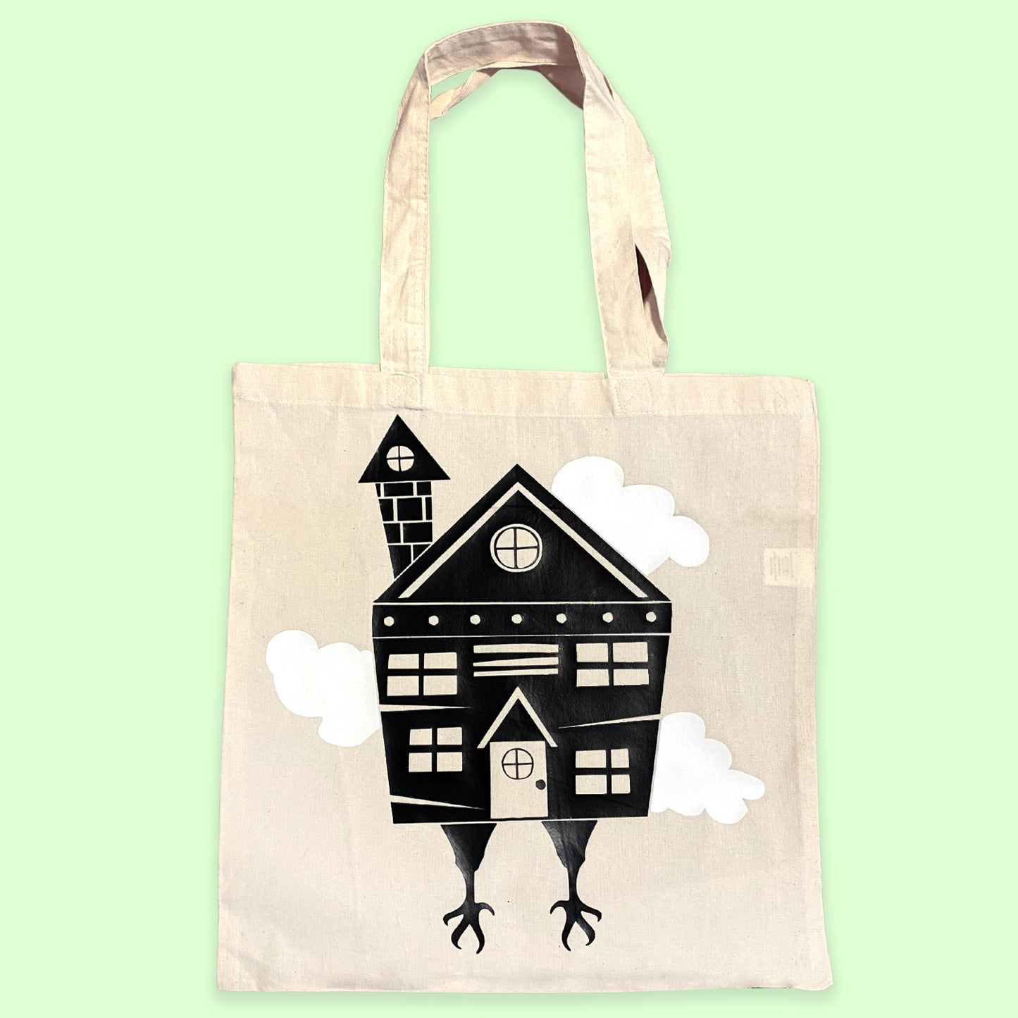 Baba Yaga's House Glow in the Dark Halloween Tote Bag