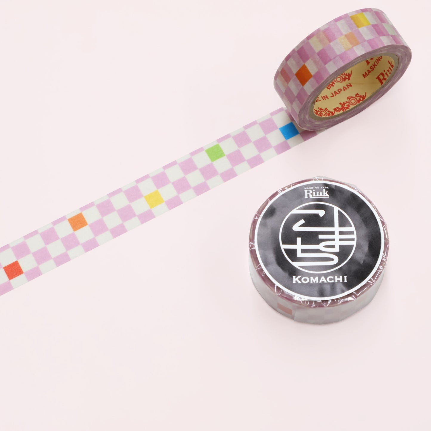Rink Komachi Pink Checkered Washi Tape
