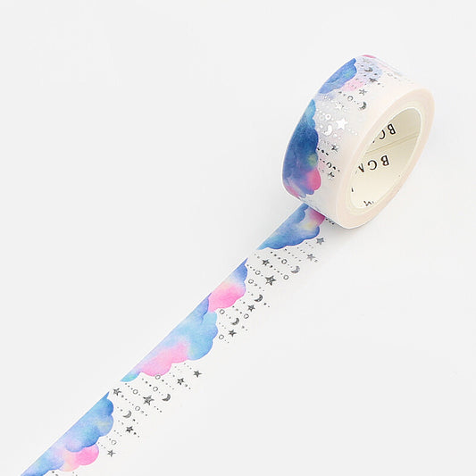 Pastel Clouds with Foil Stars Washi Tape