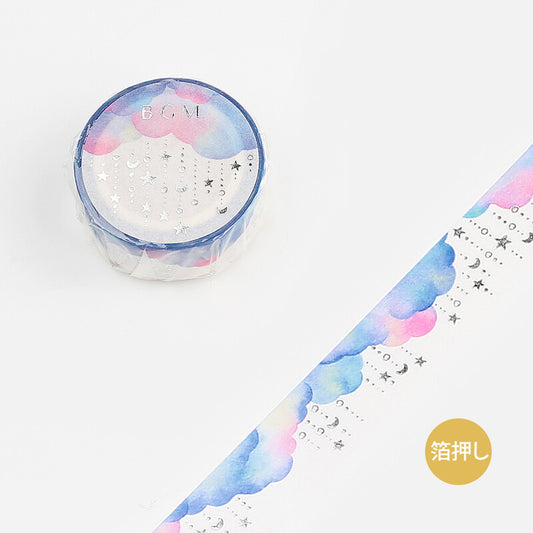 Pastel Clouds with Foil Stars Washi Tape