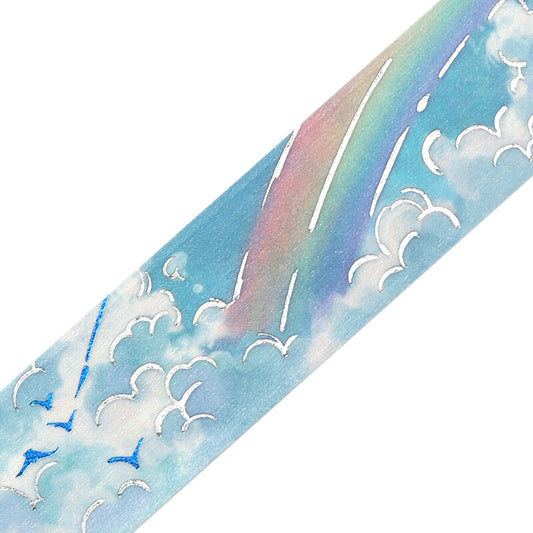 Clear Skies with Rainbow Foil Washi Tape