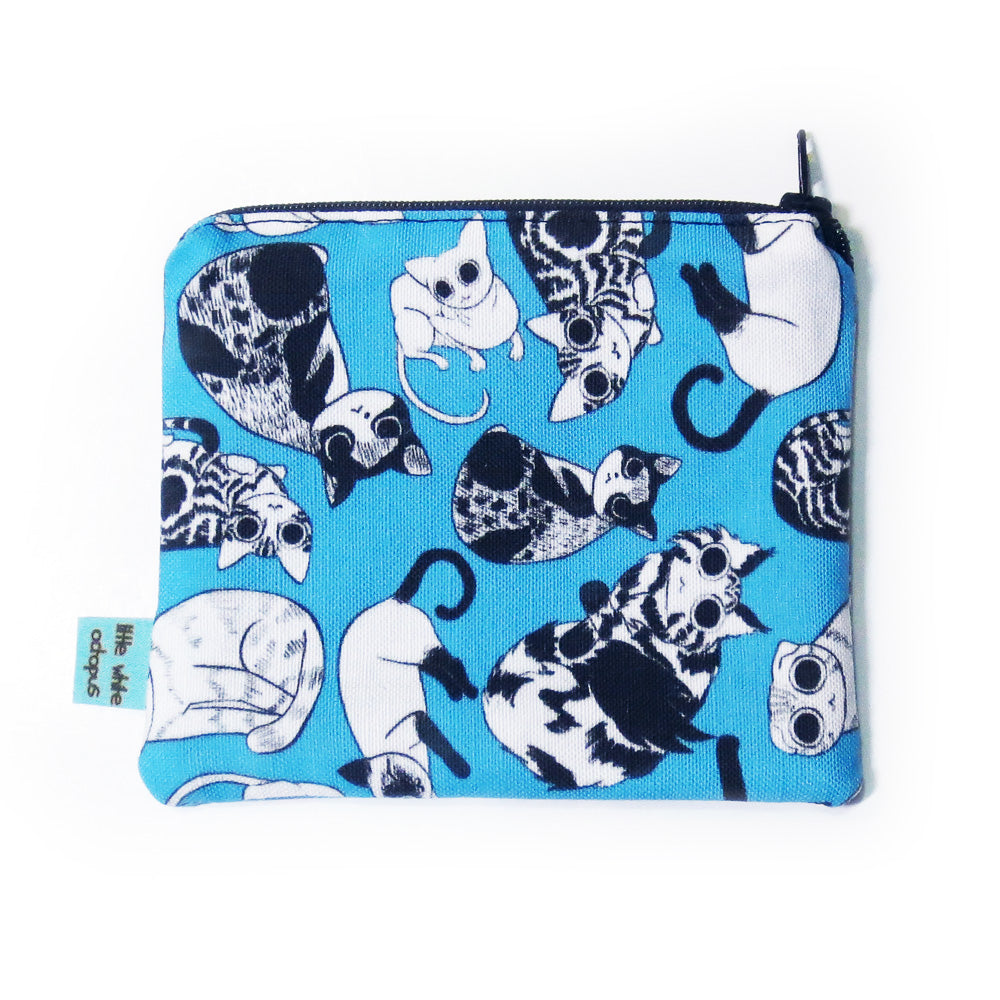 All Over Cats Mini Zipper Pouch - Gold Crow Co.