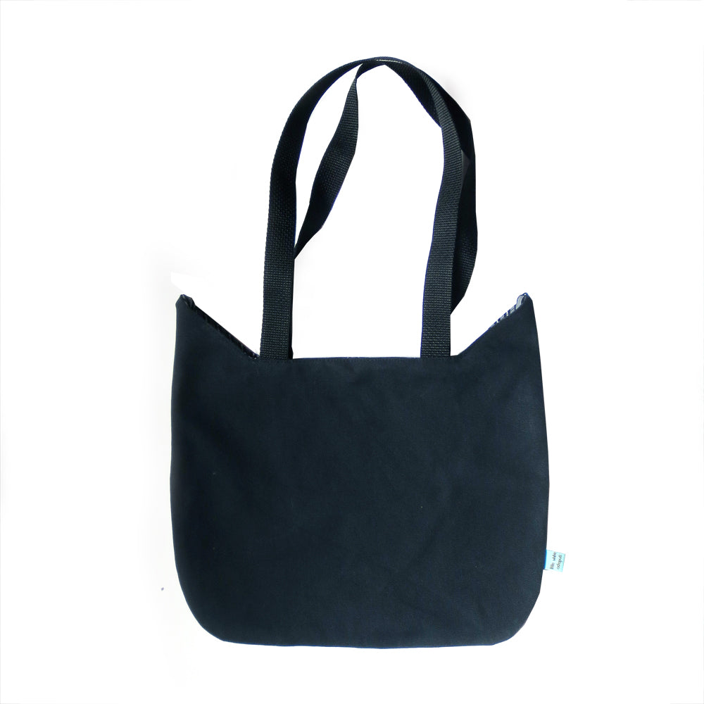 Black Cat Head Tote Bag - Gold Crow Co.