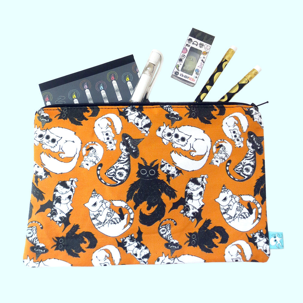 Halloween All Over Cats Zipper Pouch - Gold Crow Co.