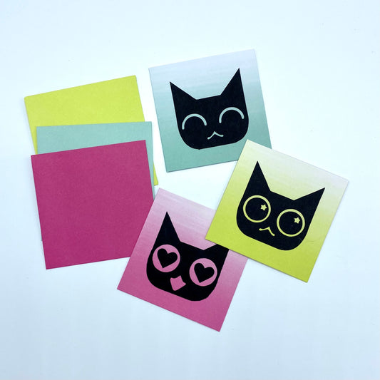 Cat Emoji Mini Notecards (set of 3)