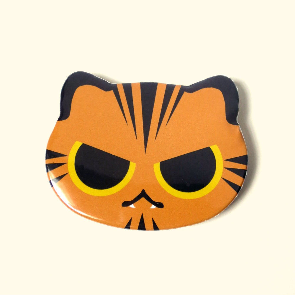 Cat Head Pin Badge - Gold Crow Co.