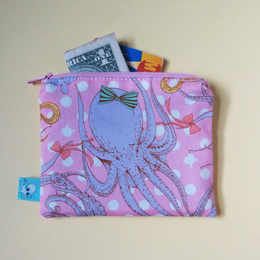 Pink Octopus Mini Zipper Pouch