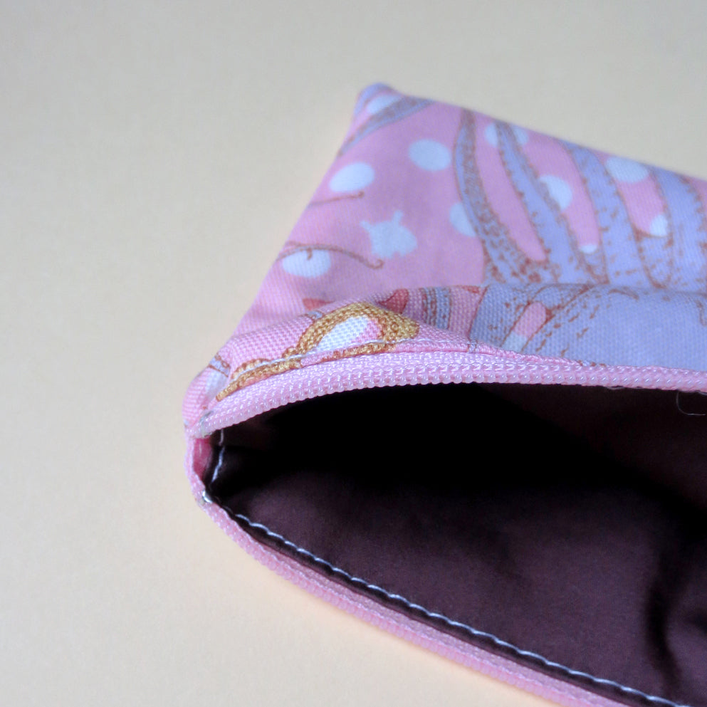 Pink Octopus Mini Zipper Pouch