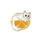 Fruit Cats -Orange Fluffy Cat Wooden Pin