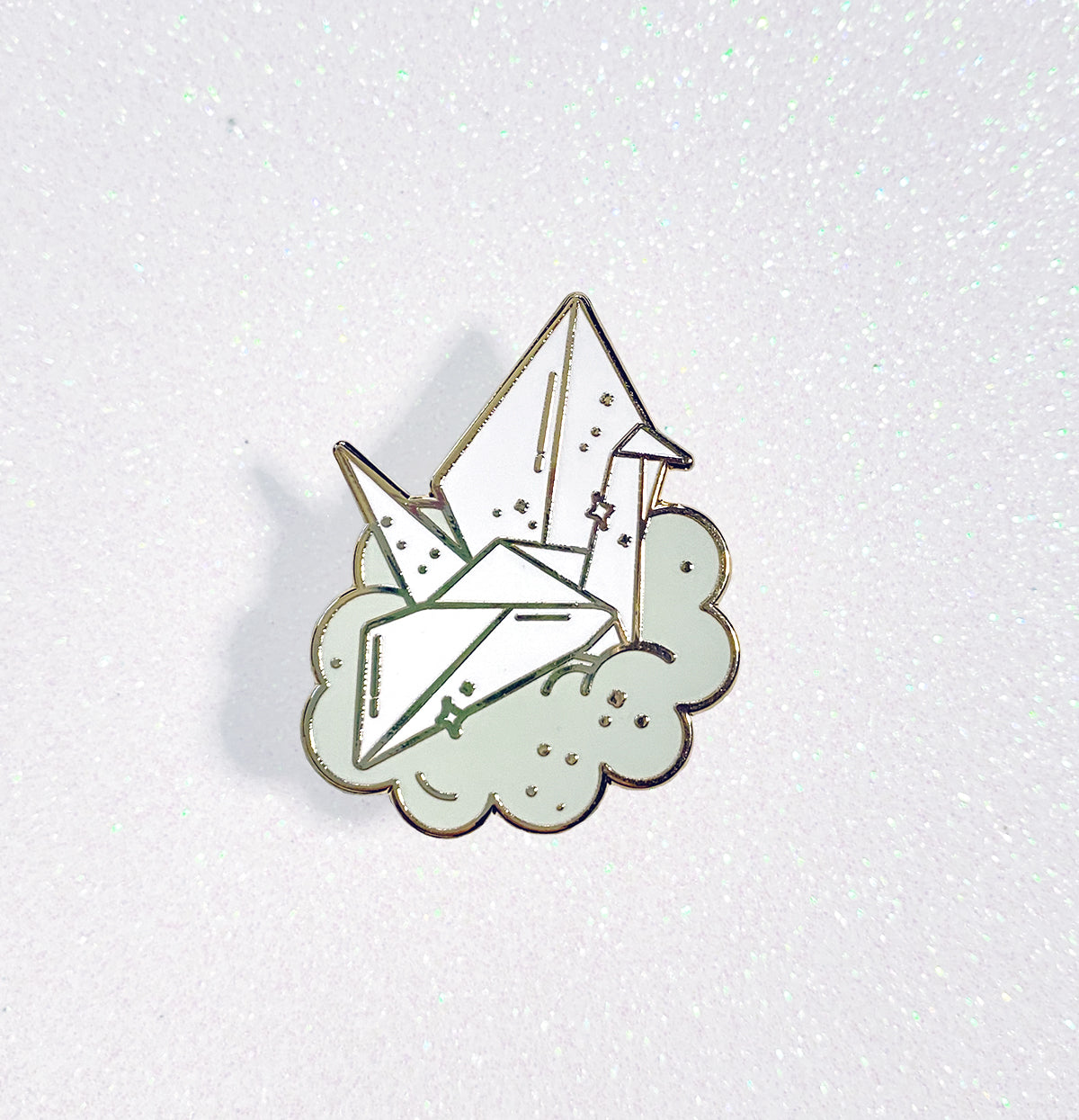 Origami Paper Crane Enamel Pin