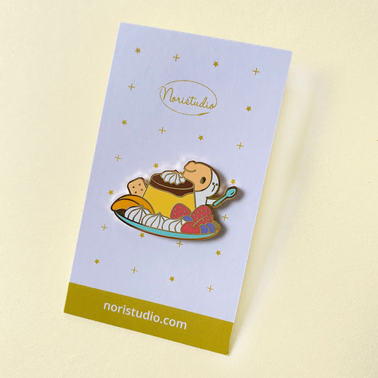 Guinea Pig with Japanese Pudding Enamel Pin