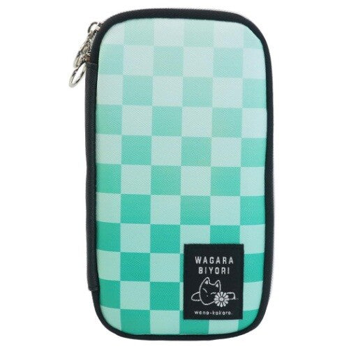 Green Checkered Biyori Ichimatsu Stationery Case