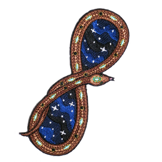 Infinity Snake Embroidered Patch - Gold Crow Co.