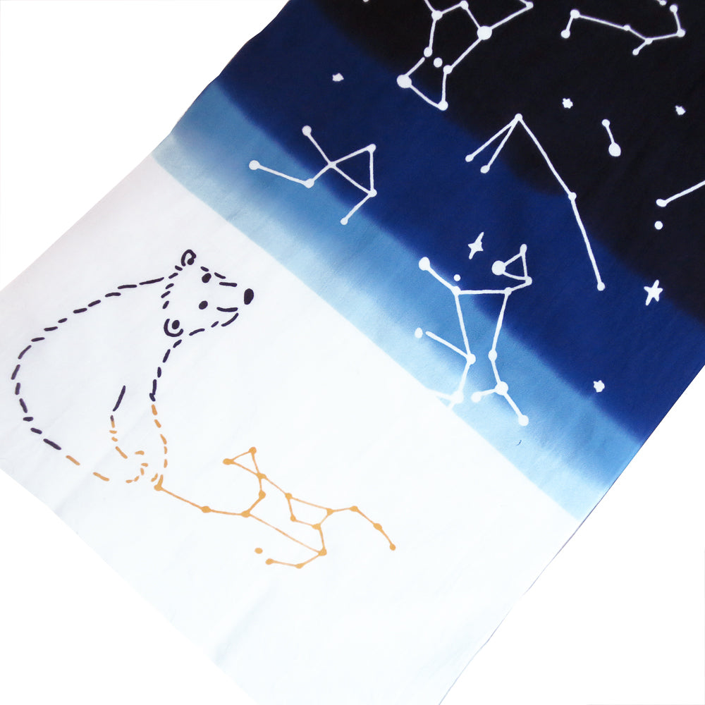 Polar Bear Constellation Japanese Tea Towel - Gold Crow Co.