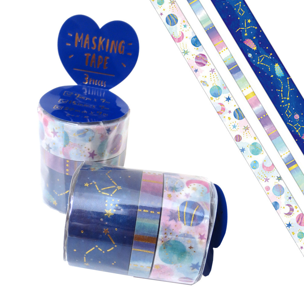 Cosmic Space Washi Tape 3-pack - Gold Crow Co.